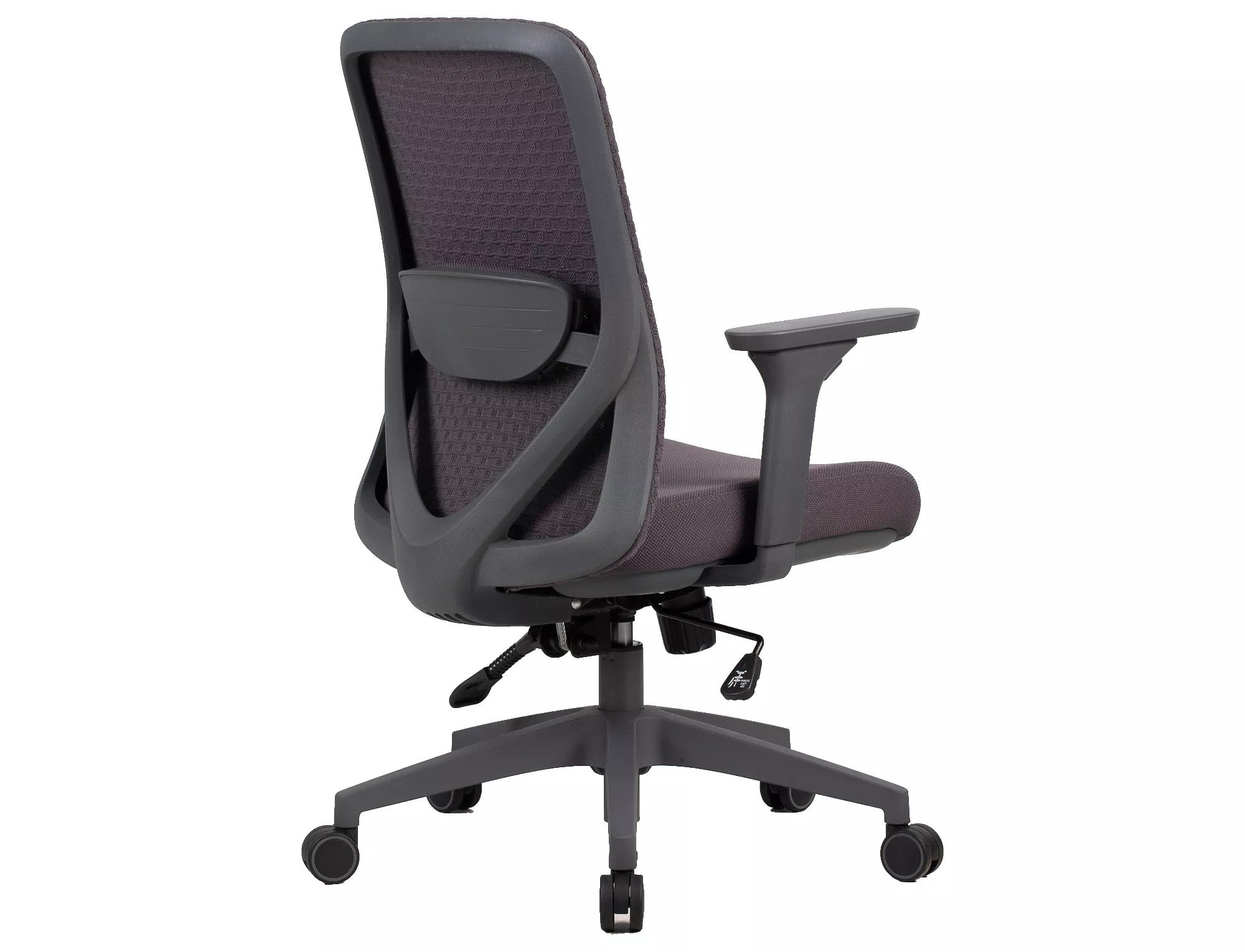 Scaun de birou Q-744, gri, stofa clasica/plasa, 62x50x91/101 cm