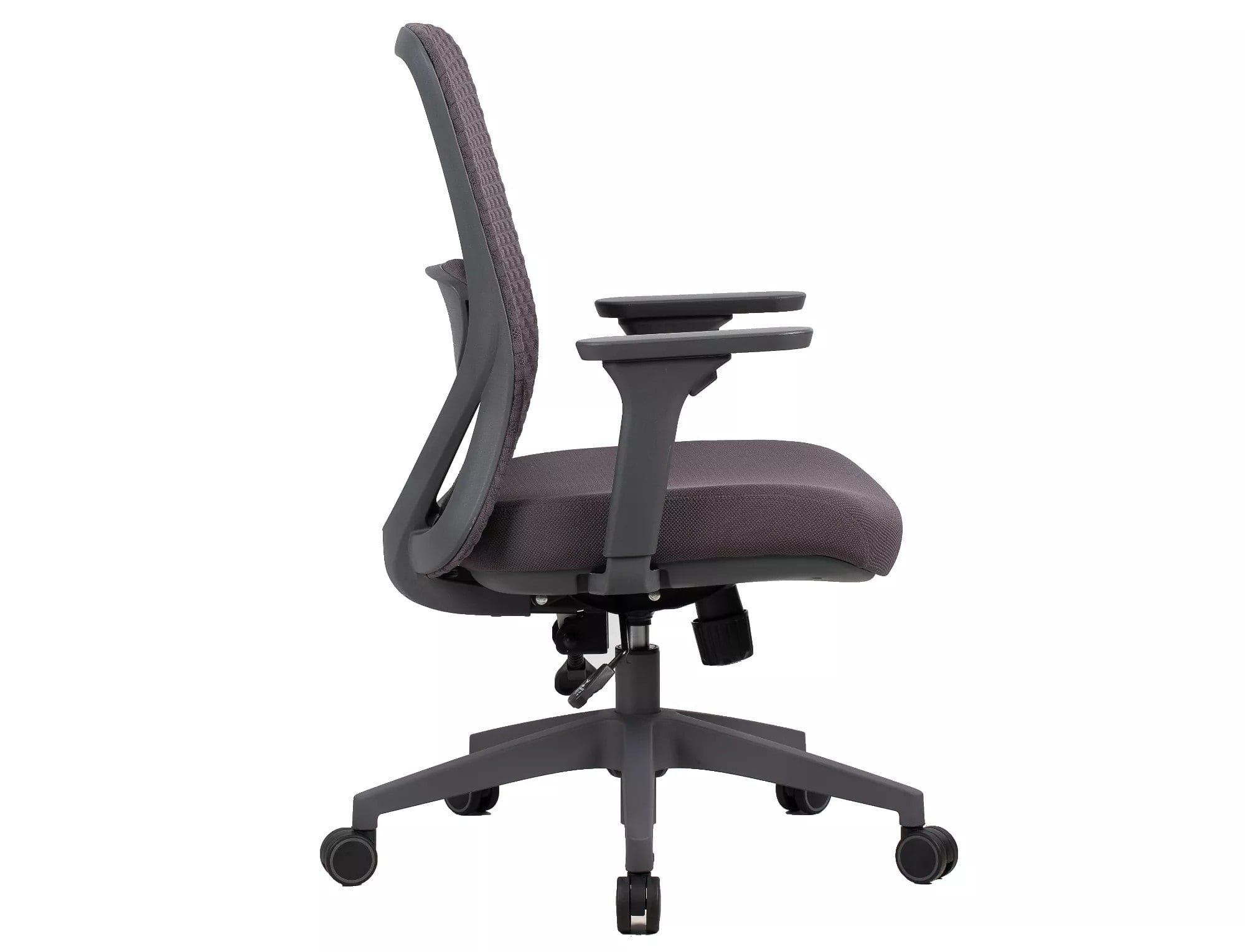 Scaun de birou Q-744, gri, stofa clasica/plasa, 62x50x91/101 cm