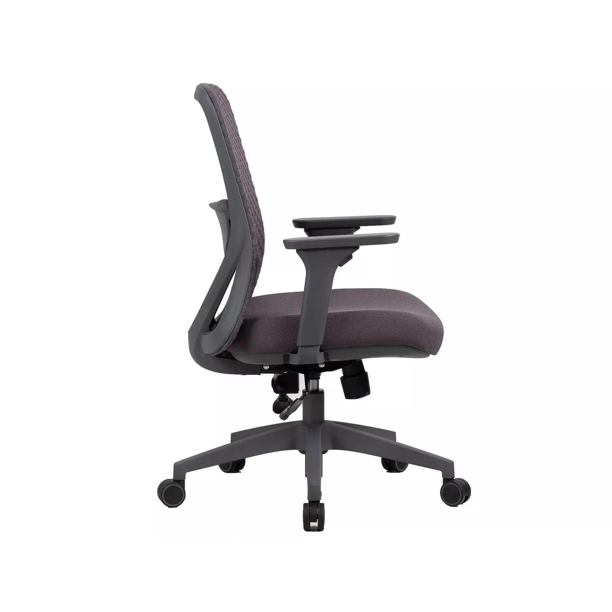 Scaun de birou Q-744, gri, stofa clasica/plasa, 62x50x91/101 cm