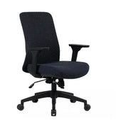 Scaun de birou Q-744, negru, stofa clasica/plasa, 62x50x91/101 cm