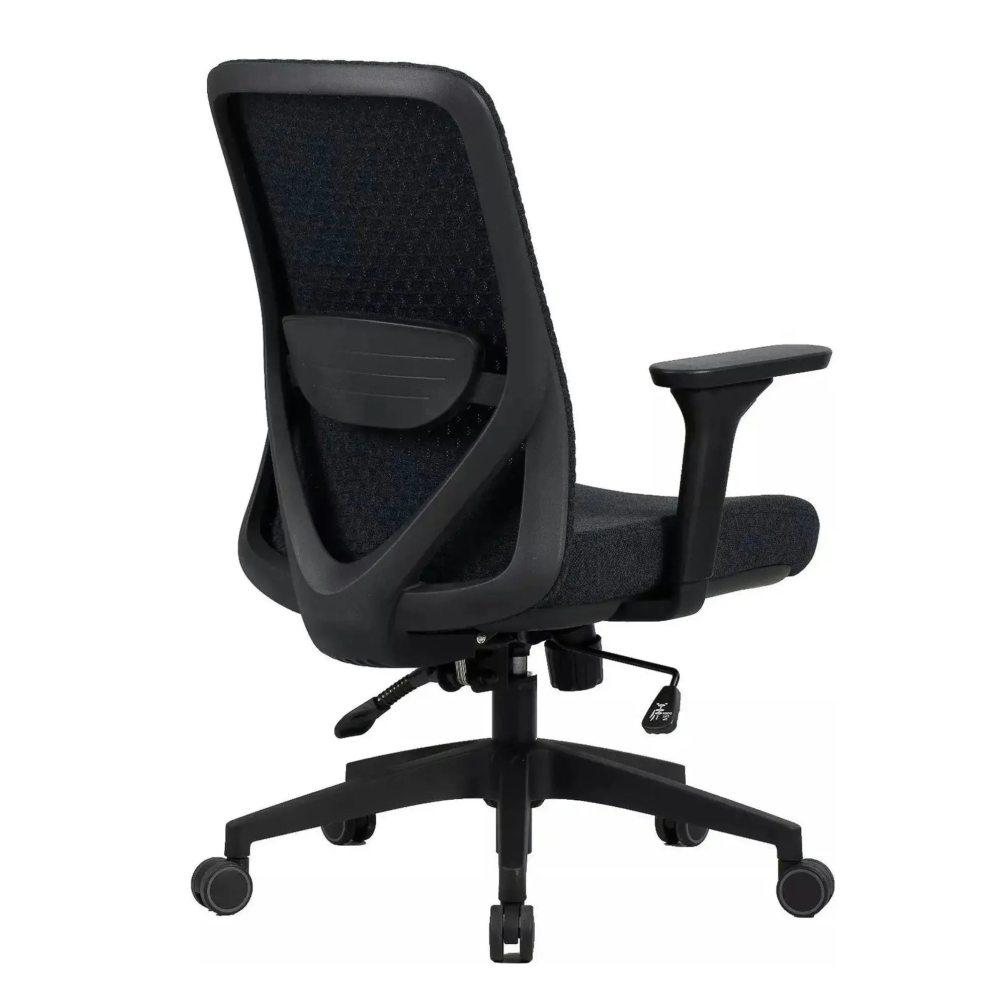 Scaun de birou Q-744, negru, stofa clasica/plasa, 62x50x91/101 cm