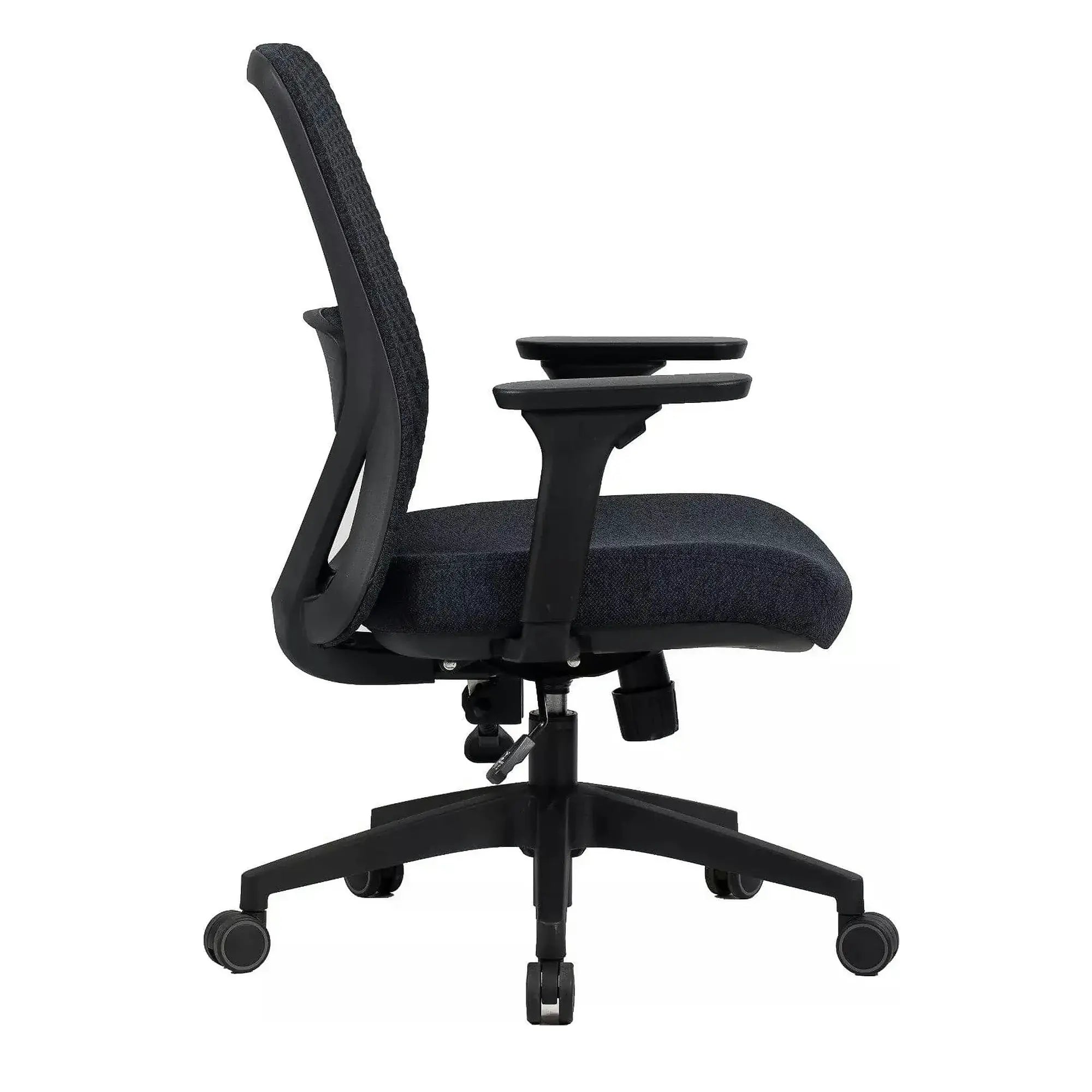 Scaun de birou Q-744, negru, stofa clasica/plasa, 62x50x91/101 cm