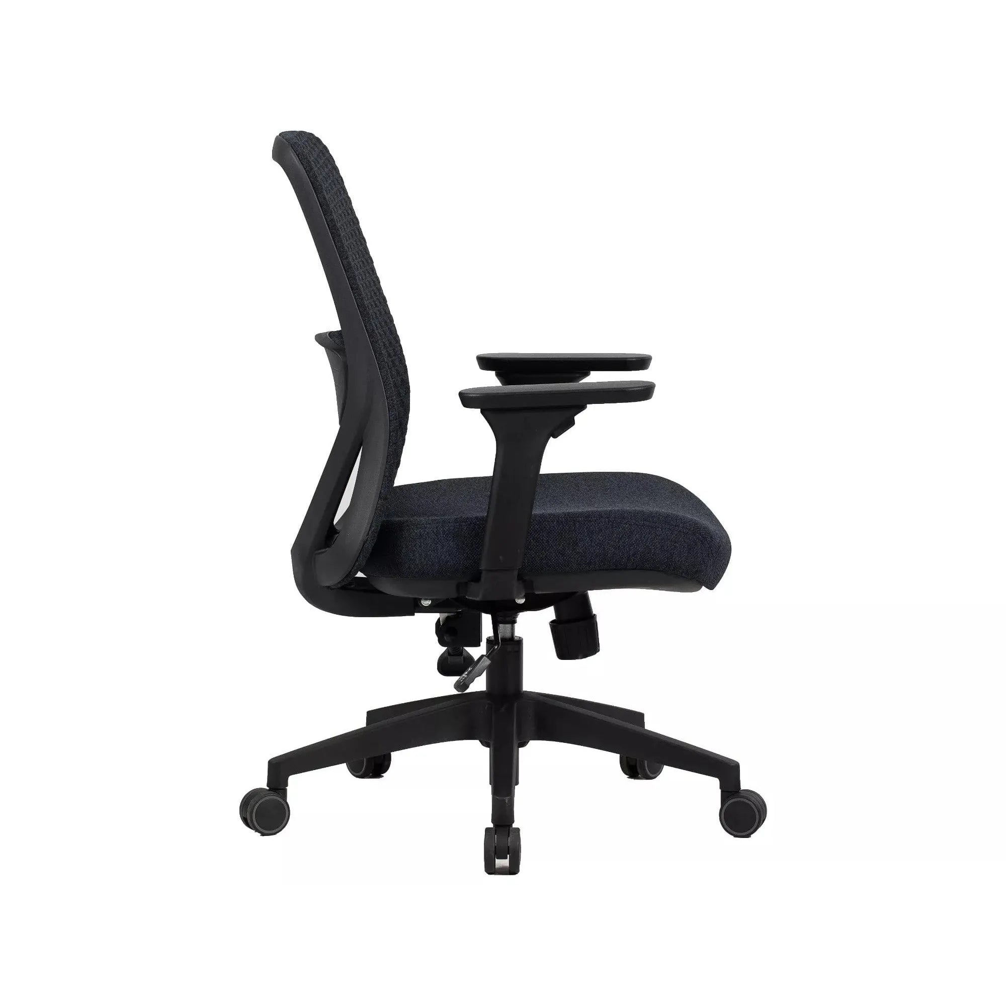 Scaun de birou Q-744, negru, stofa clasica/plasa, 62x50x91/101 cm