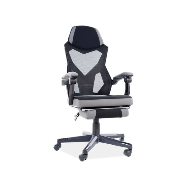 Scaun de birou Q-939, negru/gri, stofa/metal, 56x48x108/120 cm