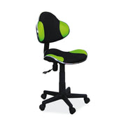 Scaun de birou Q-G2, negru/verde, stofa/plastic/metal, 48x41x80/92 cm