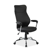 Scaun de birou Q319, negru/crom, stofa/metal/plastic, 64x52x112/122 cm