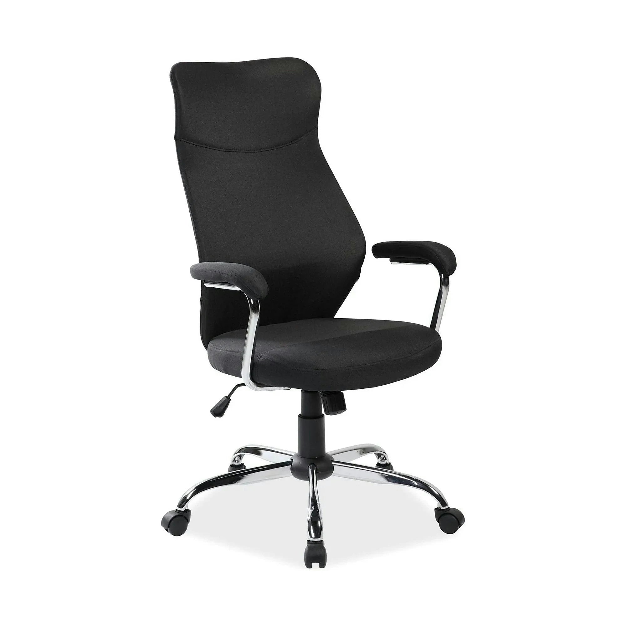 Scaun de birou Q319, negru/crom, stofa/metal/plastic, 64x52x112/122 cm