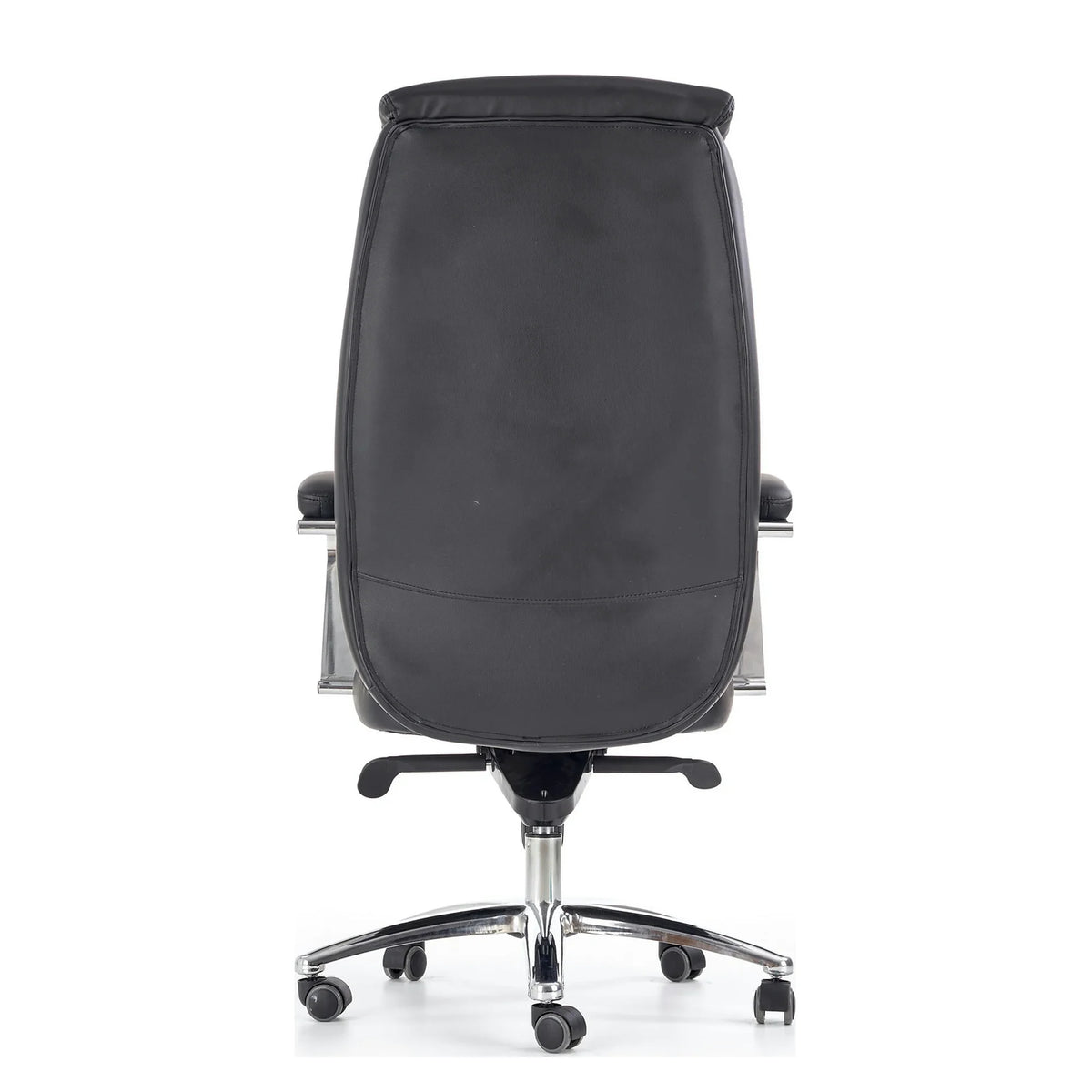 Scaun de birou QUAD, negru, piele ecologica perforata, metal, 63x70x124/132 cm