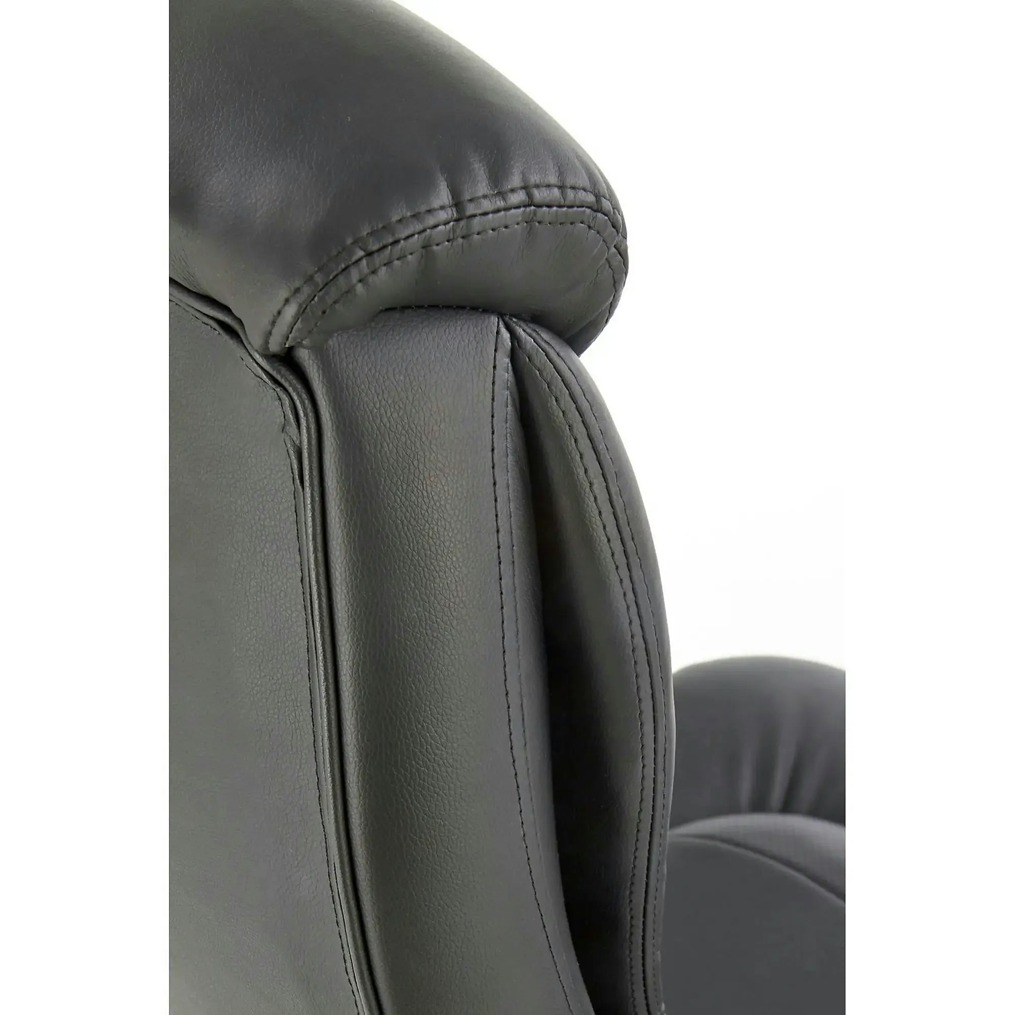 Scaun de birou QUAD, negru, piele ecologica perforata, metal, 63x70x124/132 cm