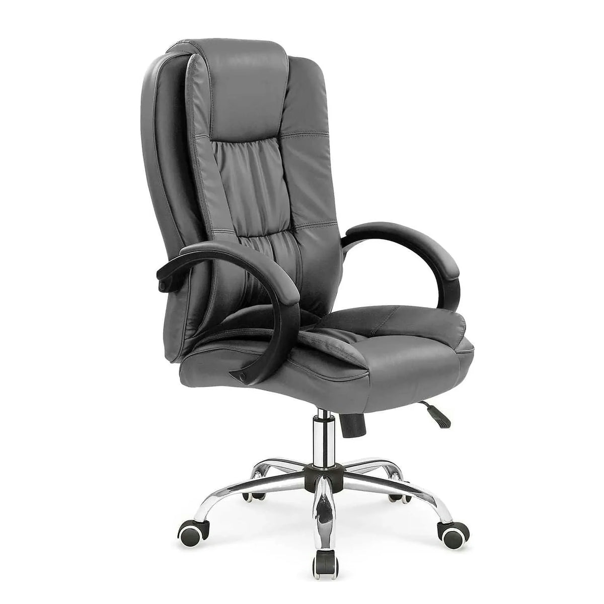 Scaun de birou RELAX, gri, piele ecologica, 64x75x110/118 cm