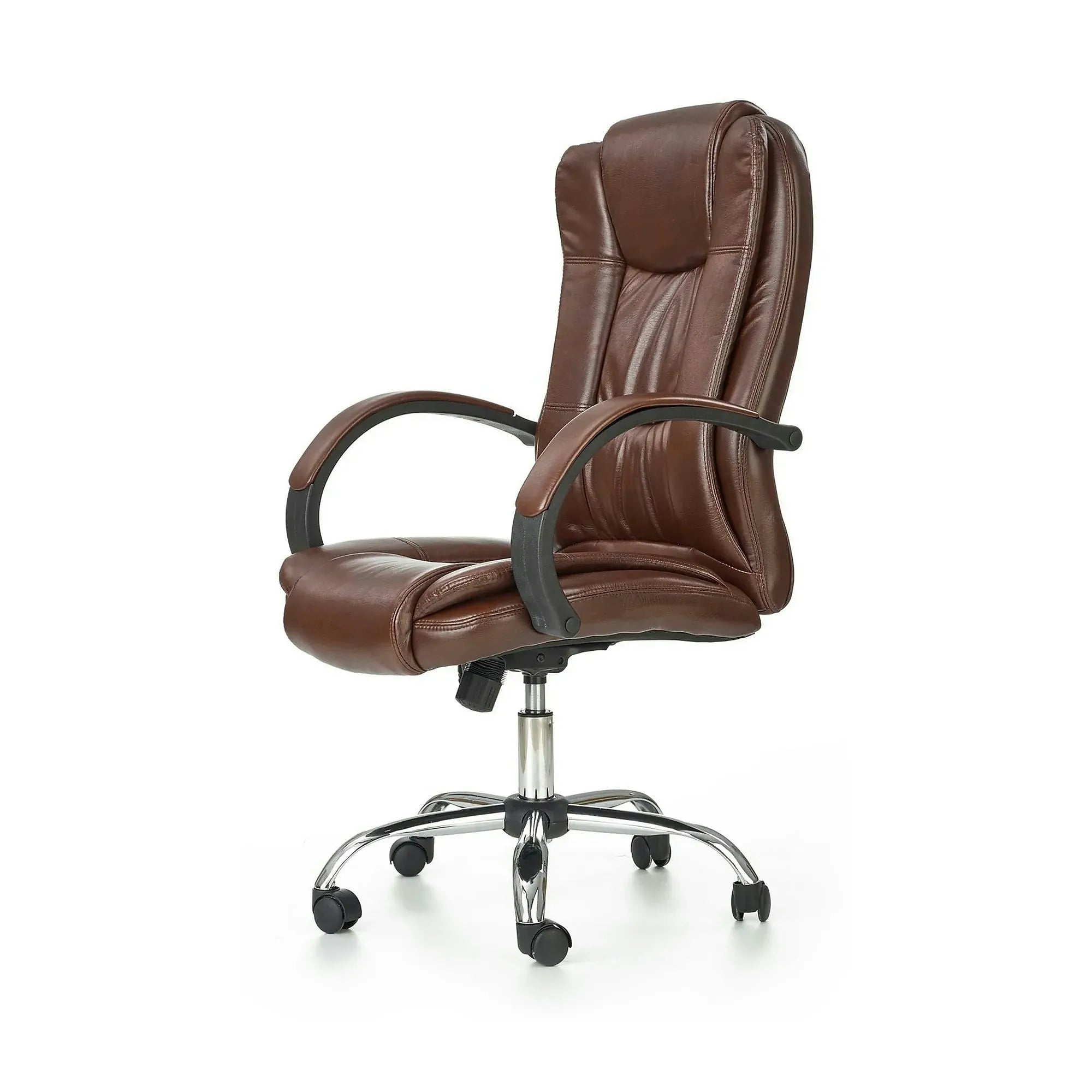 Scaun de birou RELAX, maro inchis, piele ecologica, 64x75x110/118 cm