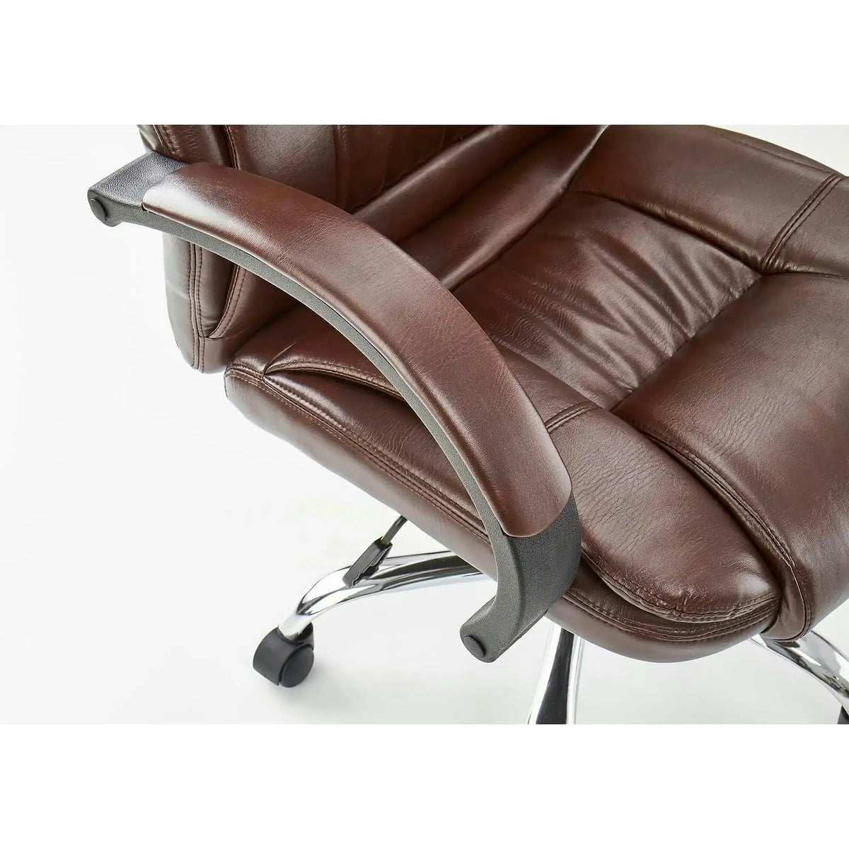 Scaun de birou RELAX, maro inchis, piele ecologica, 64x75x110/118 cm