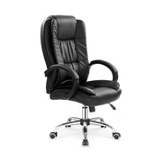 Scaun de birou RELAX, negru, piele ecologica, 64x75x110/118 cm