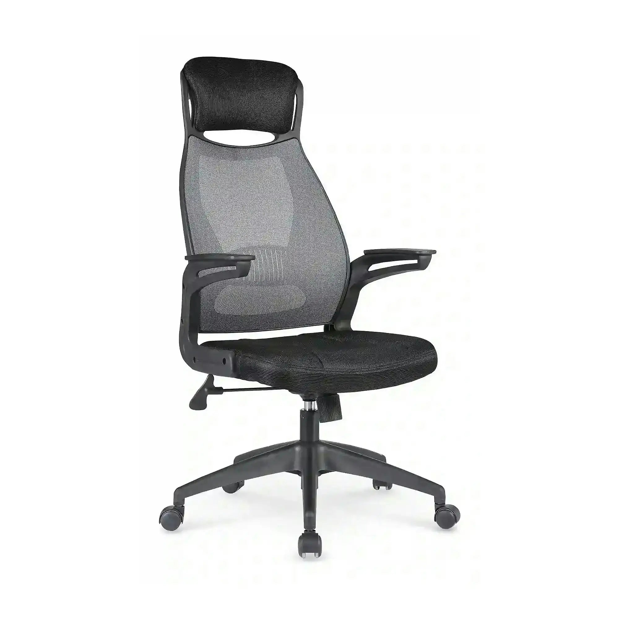 Scaun de birou SOLARIS, negru/gri, stofa mesh/metal/plastic, 58x62x116/124 cm