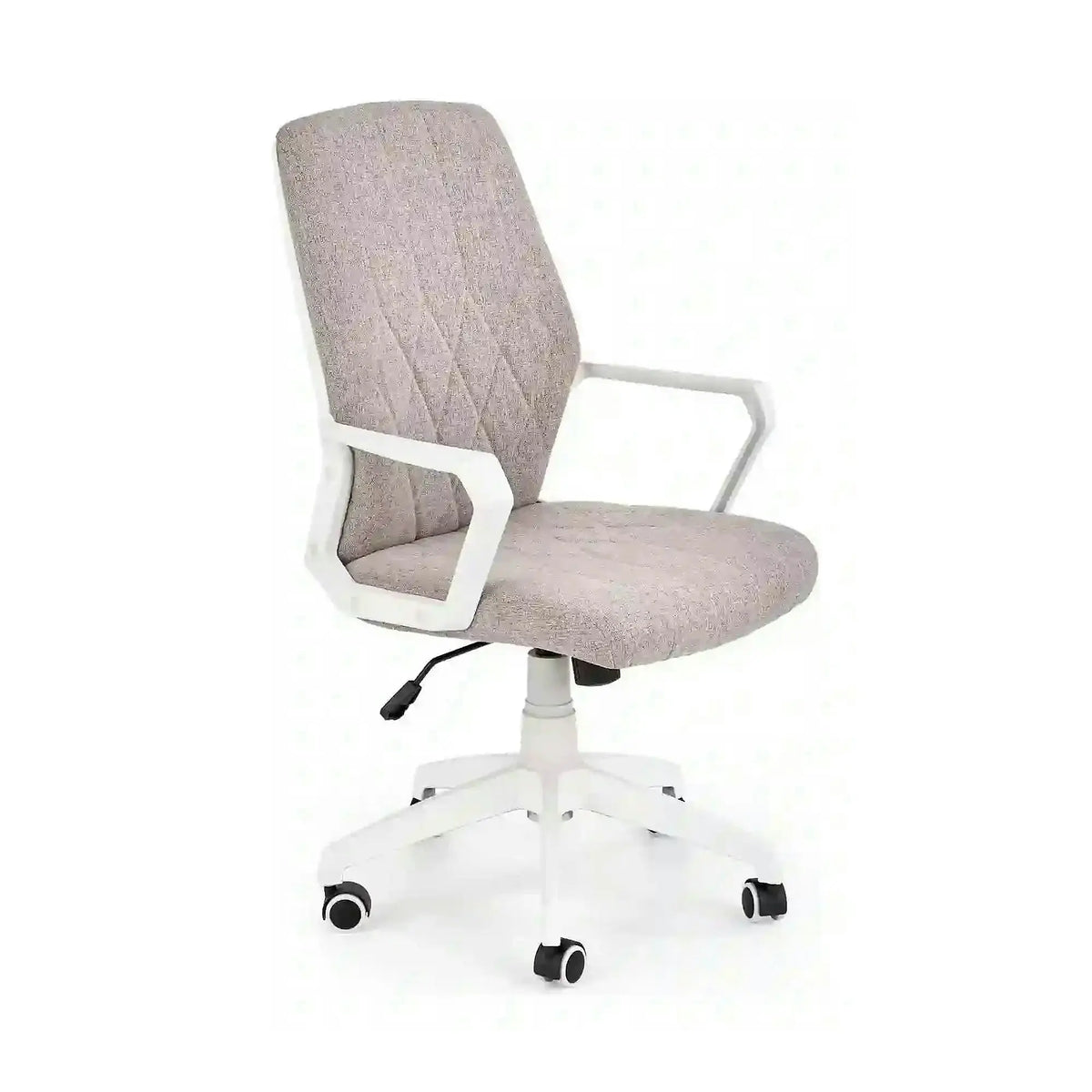 Scaun de birou SPIN 2, grej/alb, stofa clasica/metal, 59x62x99/106 cm