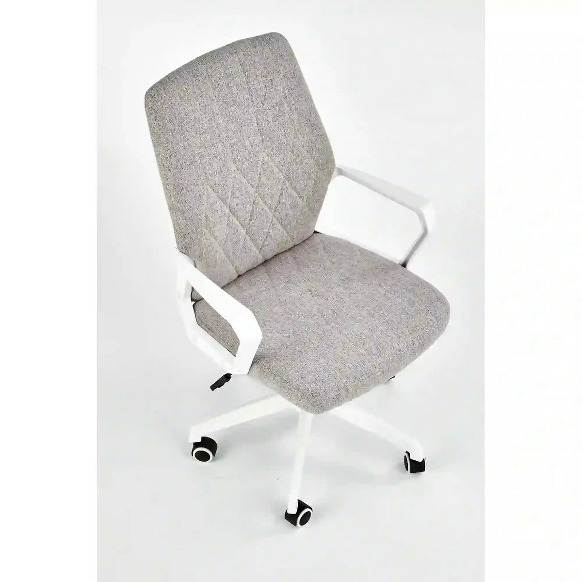 Scaun de birou SPIN 2, grej/alb, stofa clasica/metal, 59x62x99/106 cm