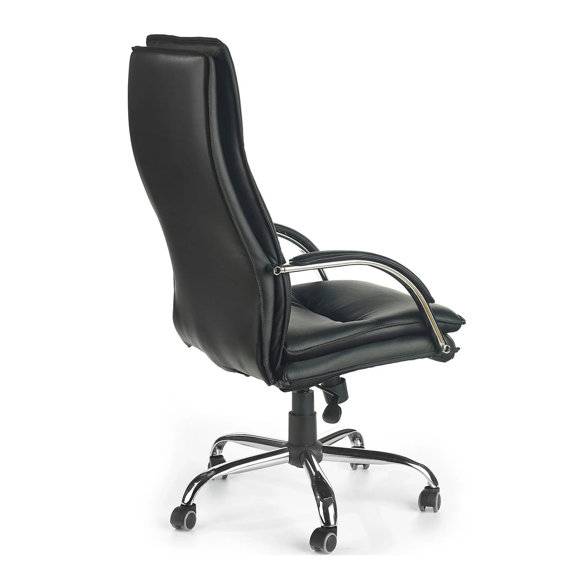 Scaun de birou STANLEY, negru, piele ecologica, 59x71x108/115 cm
