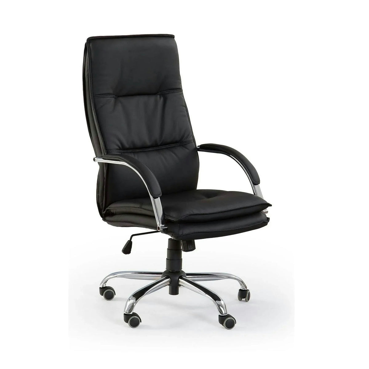 Scaun de birou STANLEY, negru, piele ecologica, 59x71x108/115 cm