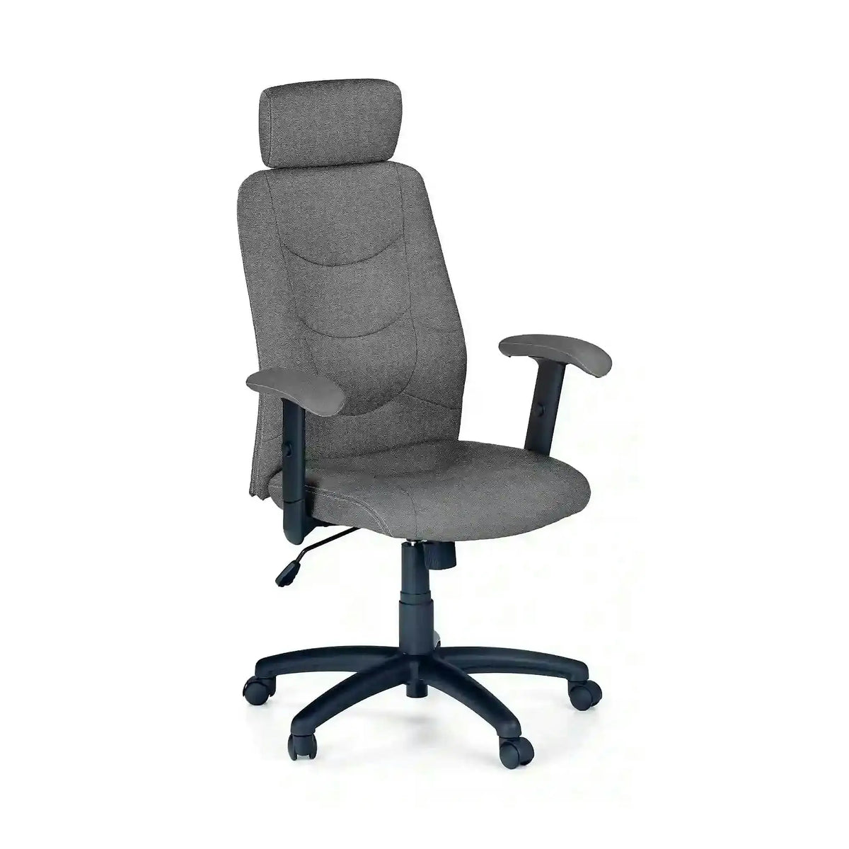 Scaun de birou STILO 2, gri inchis/negru, stofa, 66x49x116/125 cm