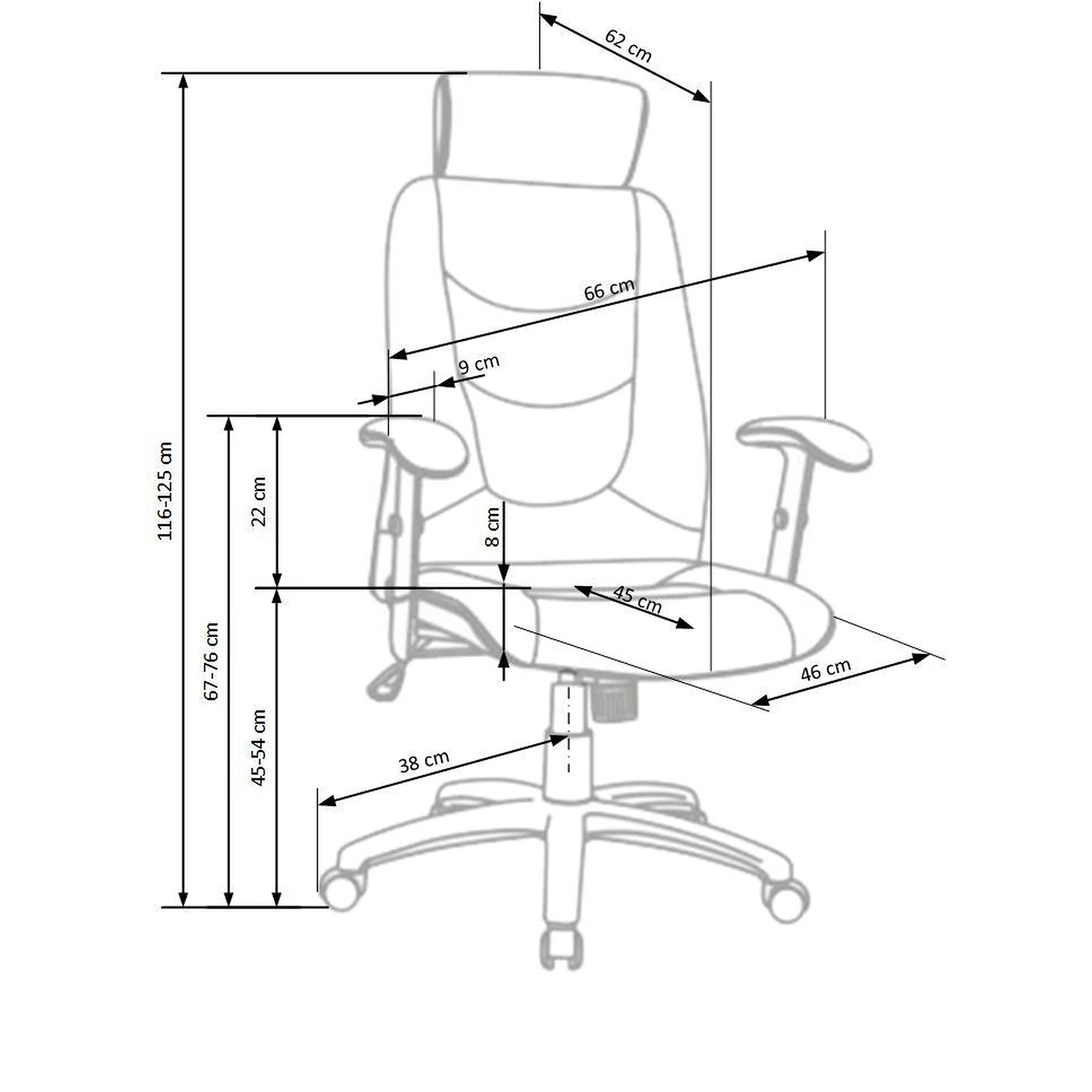 Scaun de birou STILO 2, gri inchis/negru, stofa, 66x49x116/125 cm