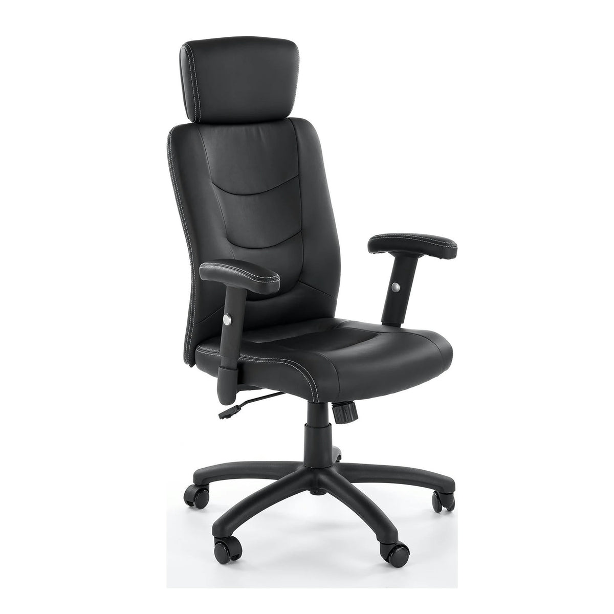 Scaun de birou STILO, negru, piele ecologica, 66x62x116/125 cm