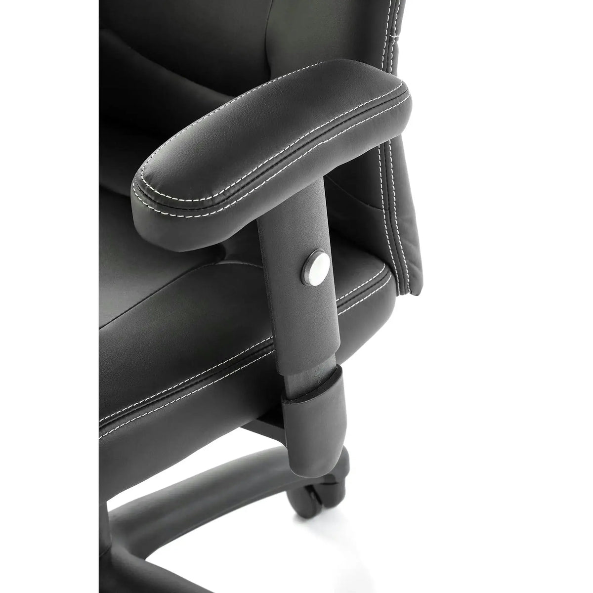 Scaun de birou STILO, negru, piele ecologica, 66x62x116/125 cm