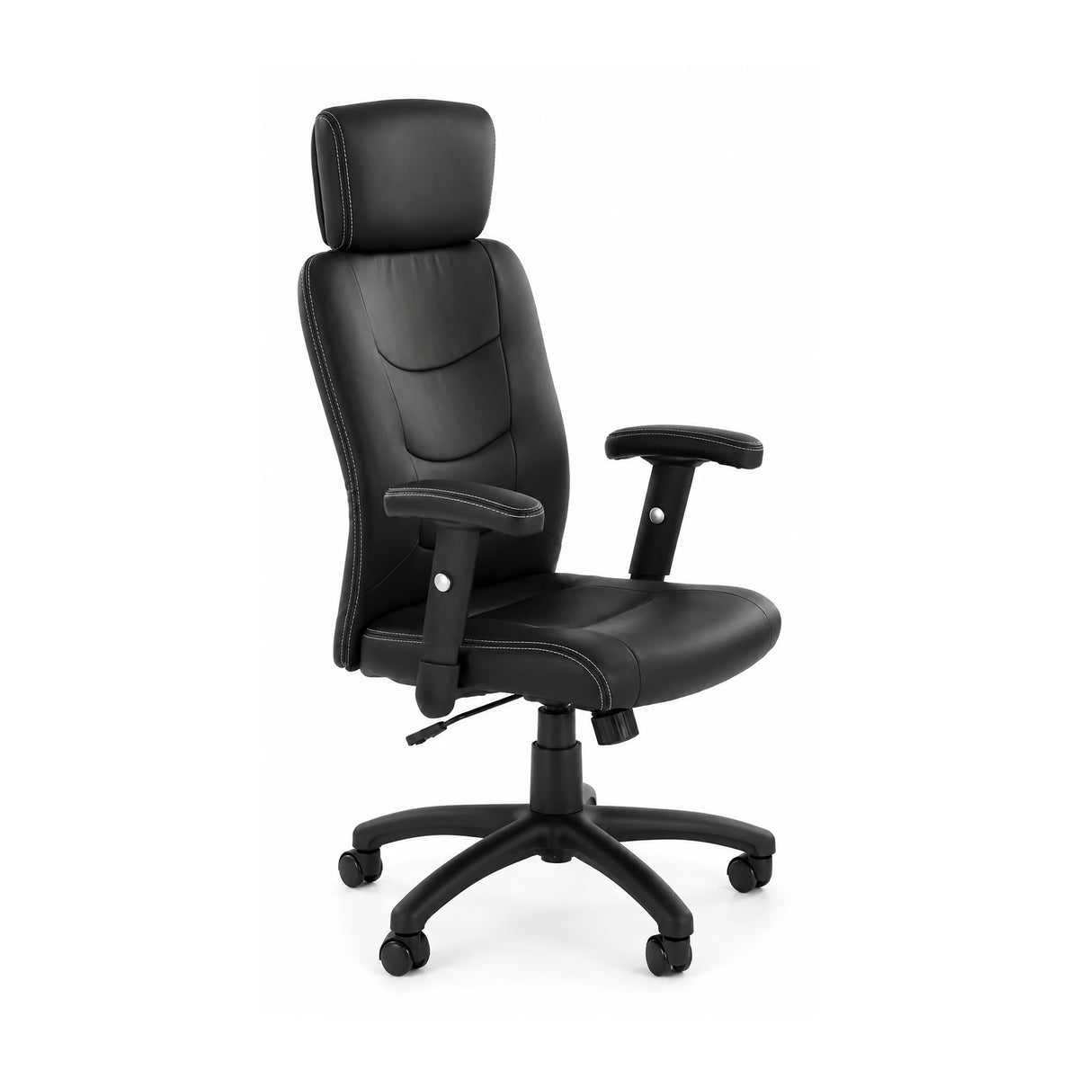 Scaun de birou STILO, negru, piele ecologica, 66x62x116/125 cm