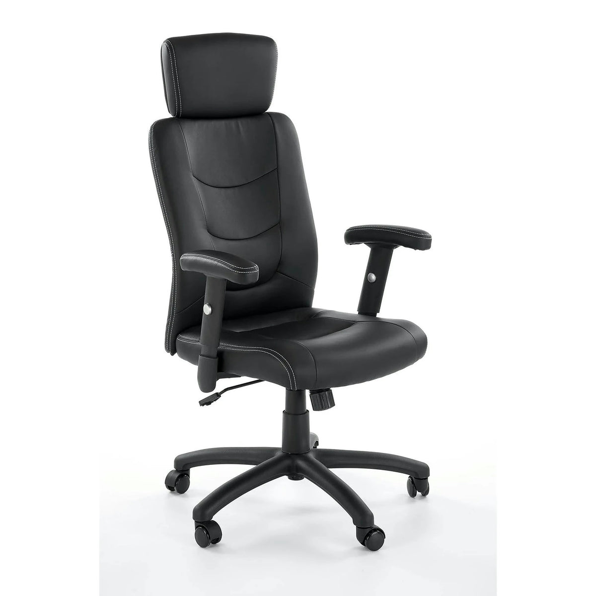 Scaun de birou STILO, negru, piele ecologica, 66x62x116/125 cm