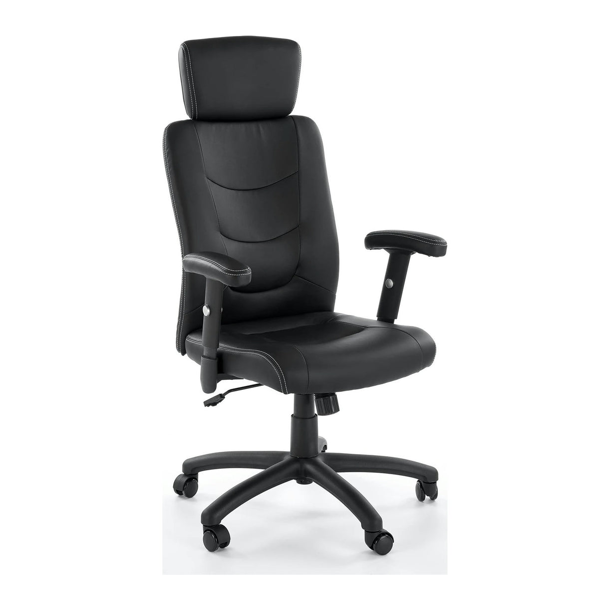 Scaun de birou STILO, negru, piele ecologica, 66x62x116/125 cm