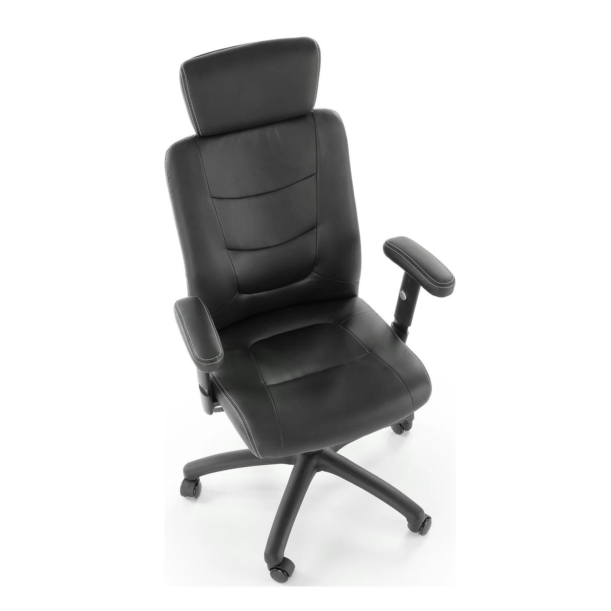 Scaun de birou STILO, negru, piele ecologica, 66x62x116/125 cm