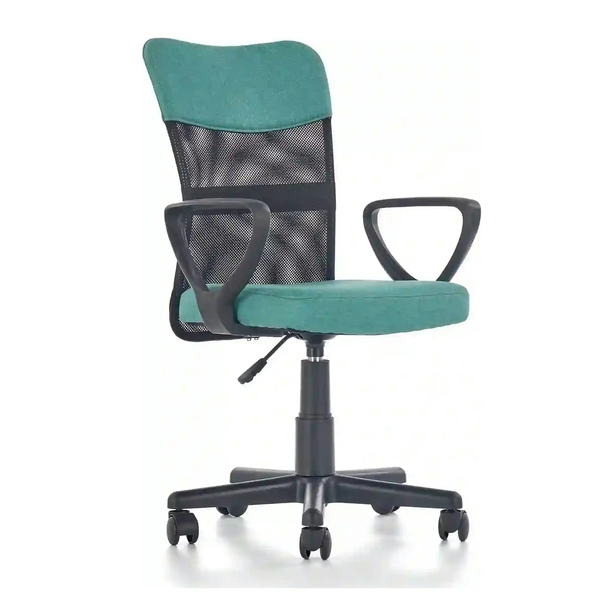 Scaun de birou TIMMY, turcoaz, stofa mesh, 52x59x81/91 cm
