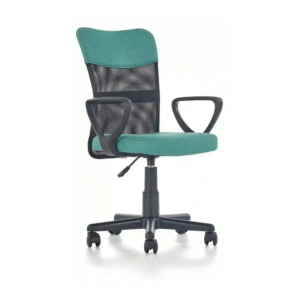 Scaun de birou TIMMY, turcoaz, stofa mesh, 52x59x81/91 cm