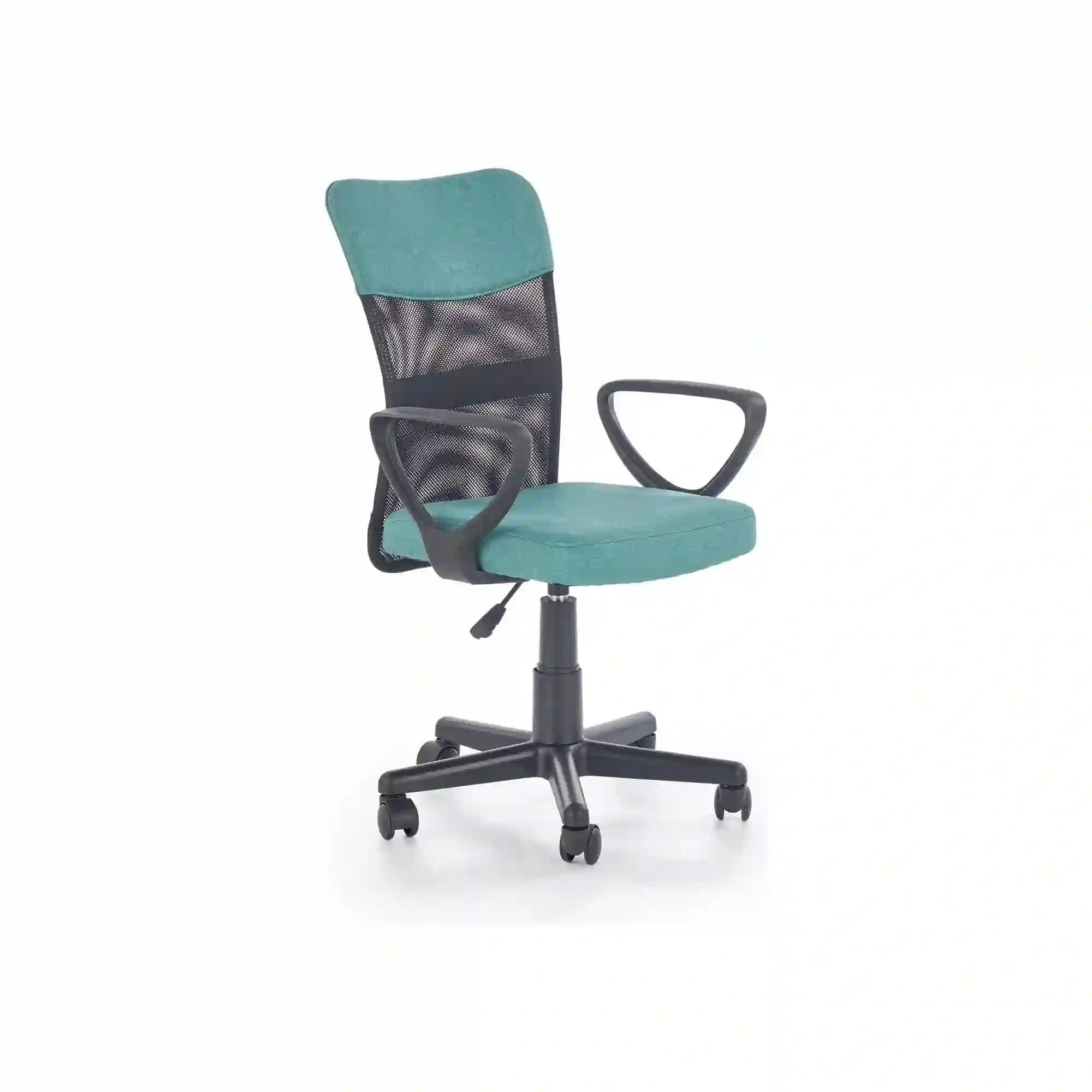 Scaun de birou TIMMY, turcoaz, stofa mesh, 52x59x81/91 cm