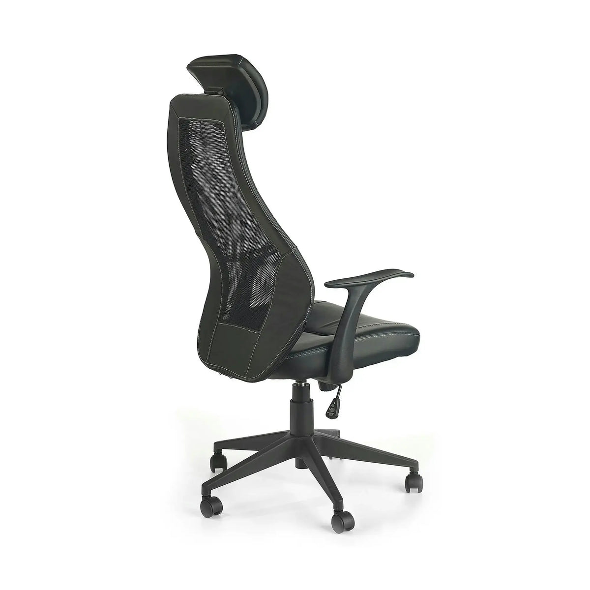 Scaun de birou TORINO, negru, piele ecologica/plasa, 64x63x114/124 cm