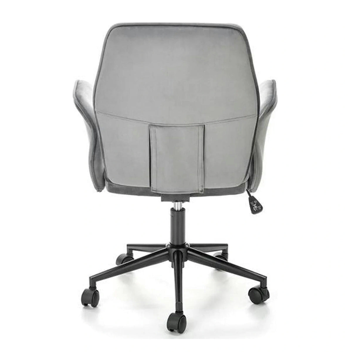 Scaun de birou TULIP, gri/negru, stofa catifelata/metal/plastic, 65x63x90/100 cm