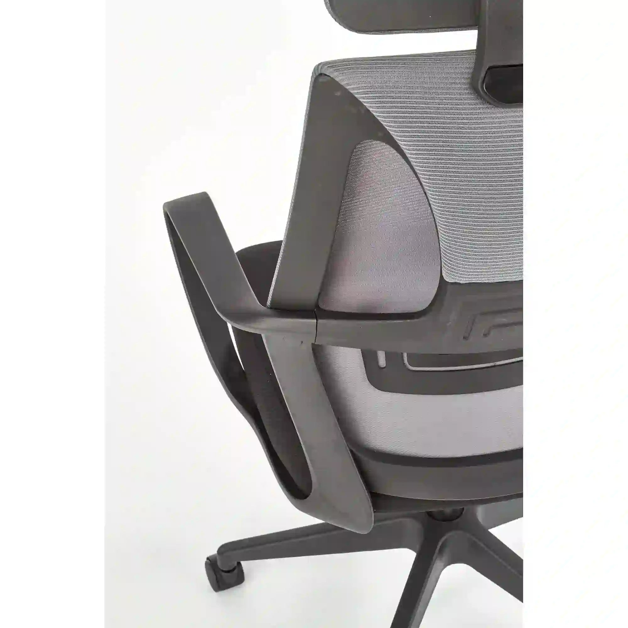 Scaun de birou VALDEZ, gri/negru, stofa/plasa, 64x60x116/121 cm