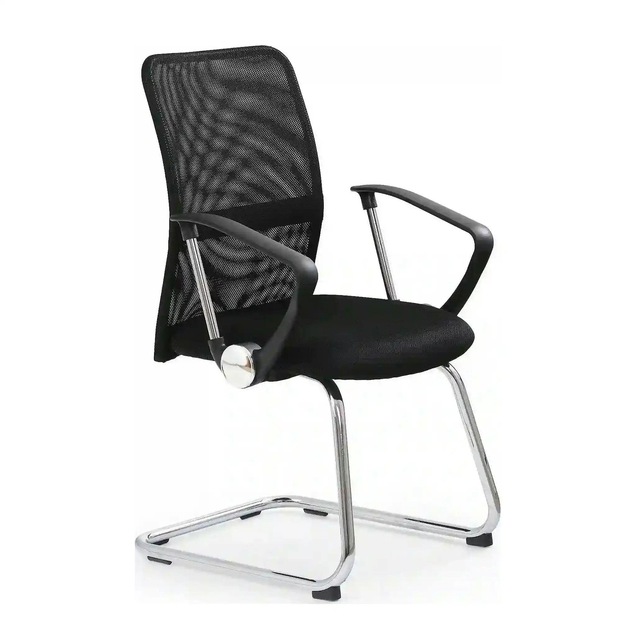 Scaun de birou VIRE SKID, negru, stofa mesh, 58x60x97 cm