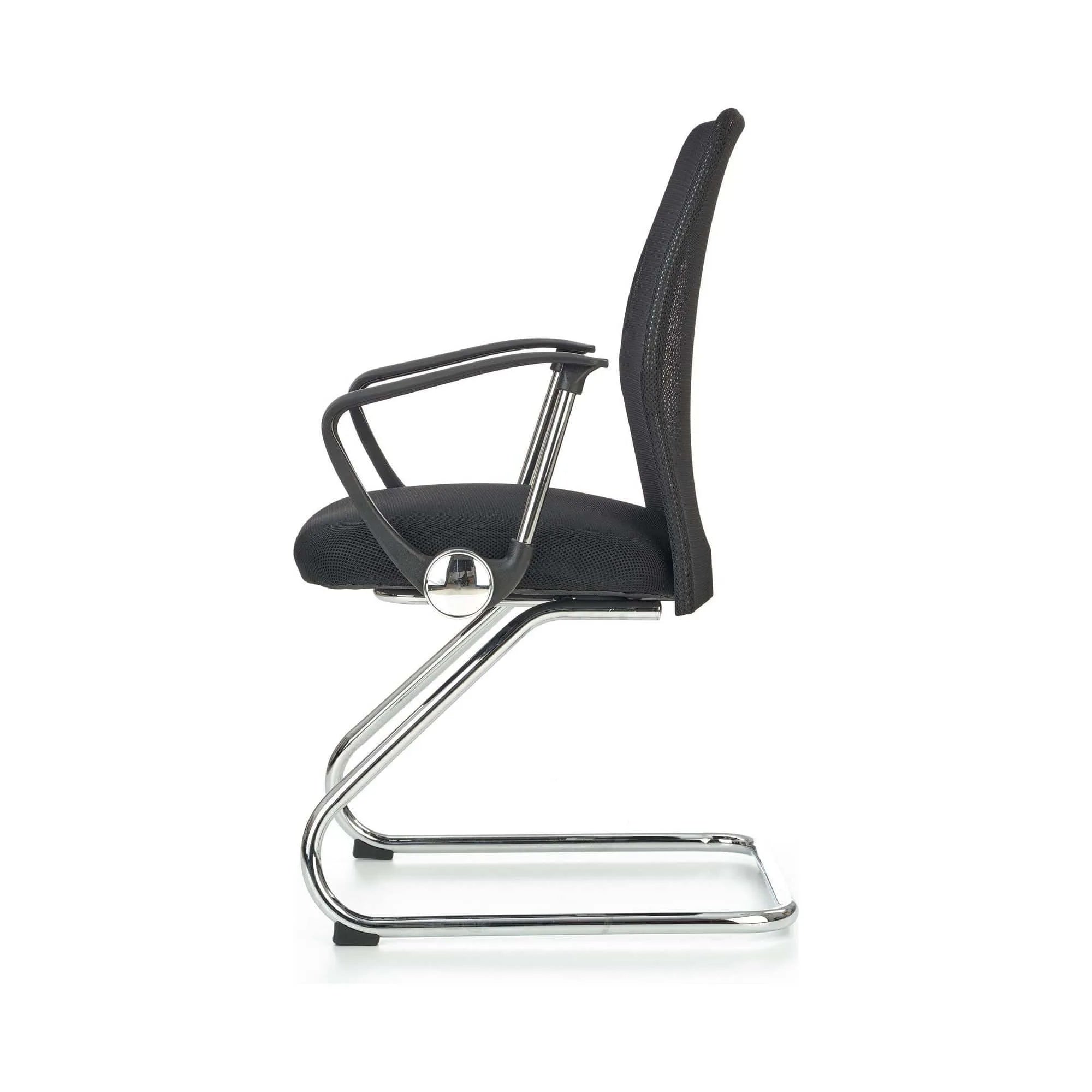 Scaun de birou VIRE SKID, negru, stofa mesh, 58x60x97 cm