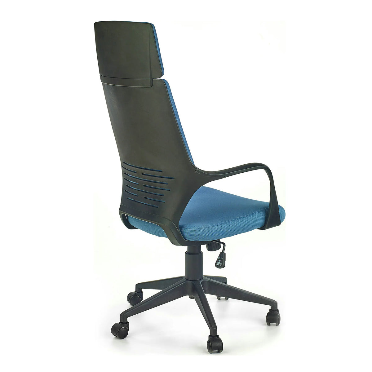 Scaun de birou VOYAGER, albastru/negru, stofa, 64x61x115/125 cm