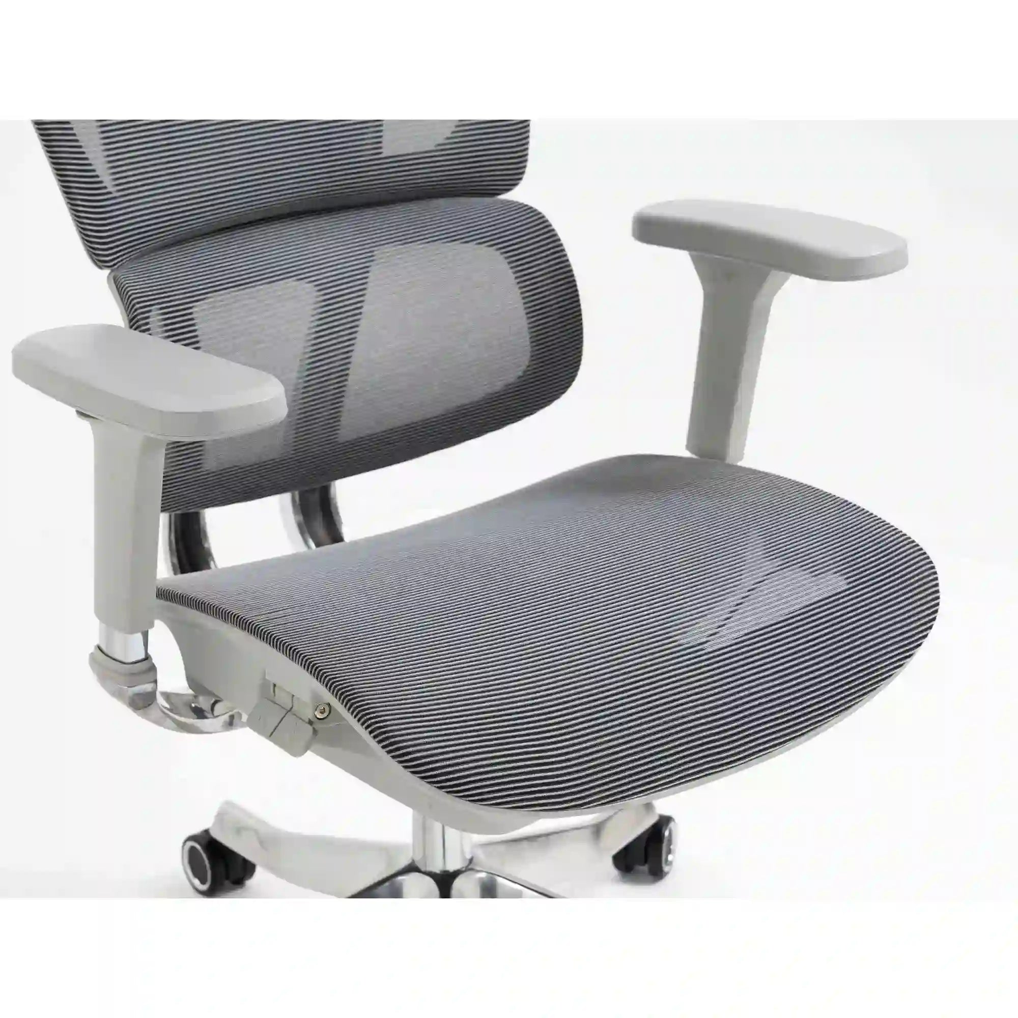 Scaun de birou WINNER LUX, gri/crom, plasa/metal, 64x51x114 cm