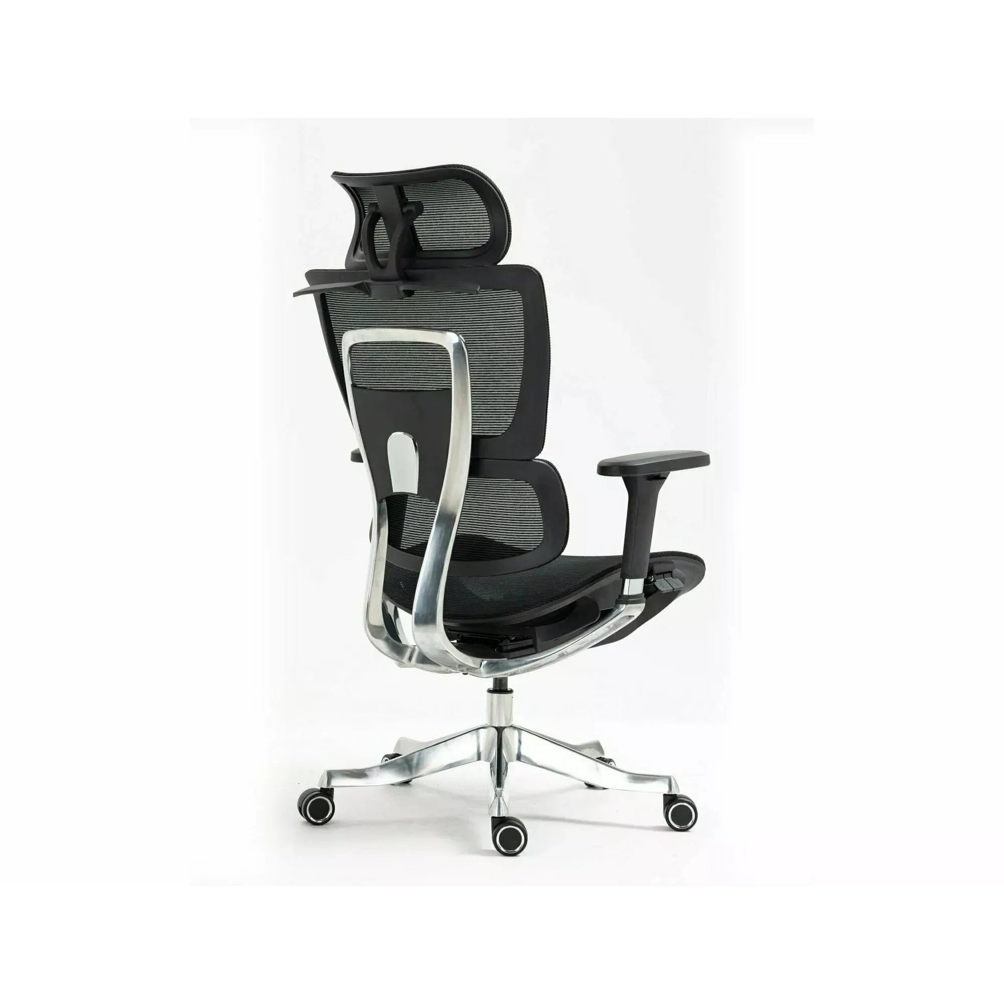 Scaun de birou WINNER LUX, negru/crom, plasa/metal, 64x51x114 cm