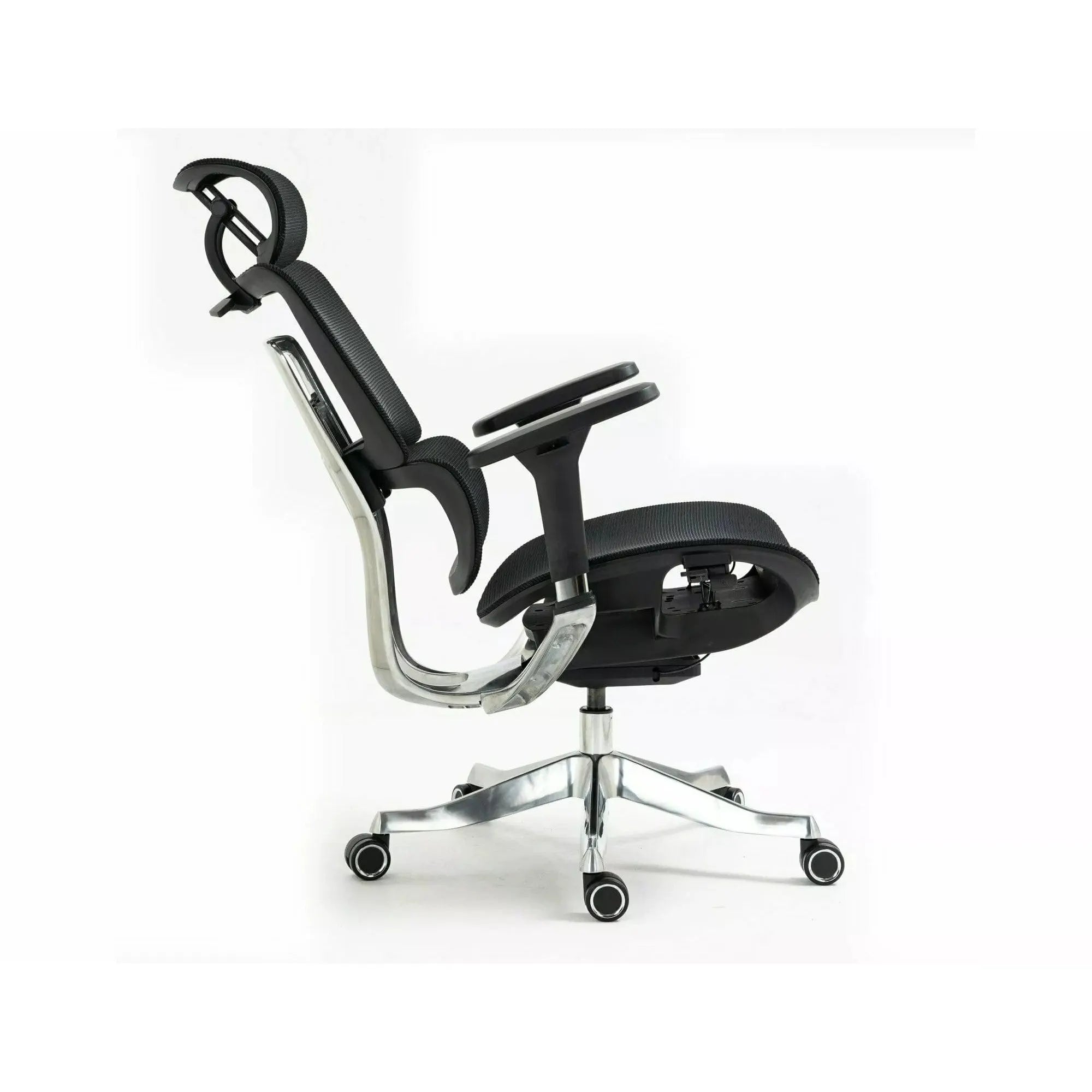 Scaun de birou WINNER LUX, negru/crom, plasa/metal, 64x51x114 cm