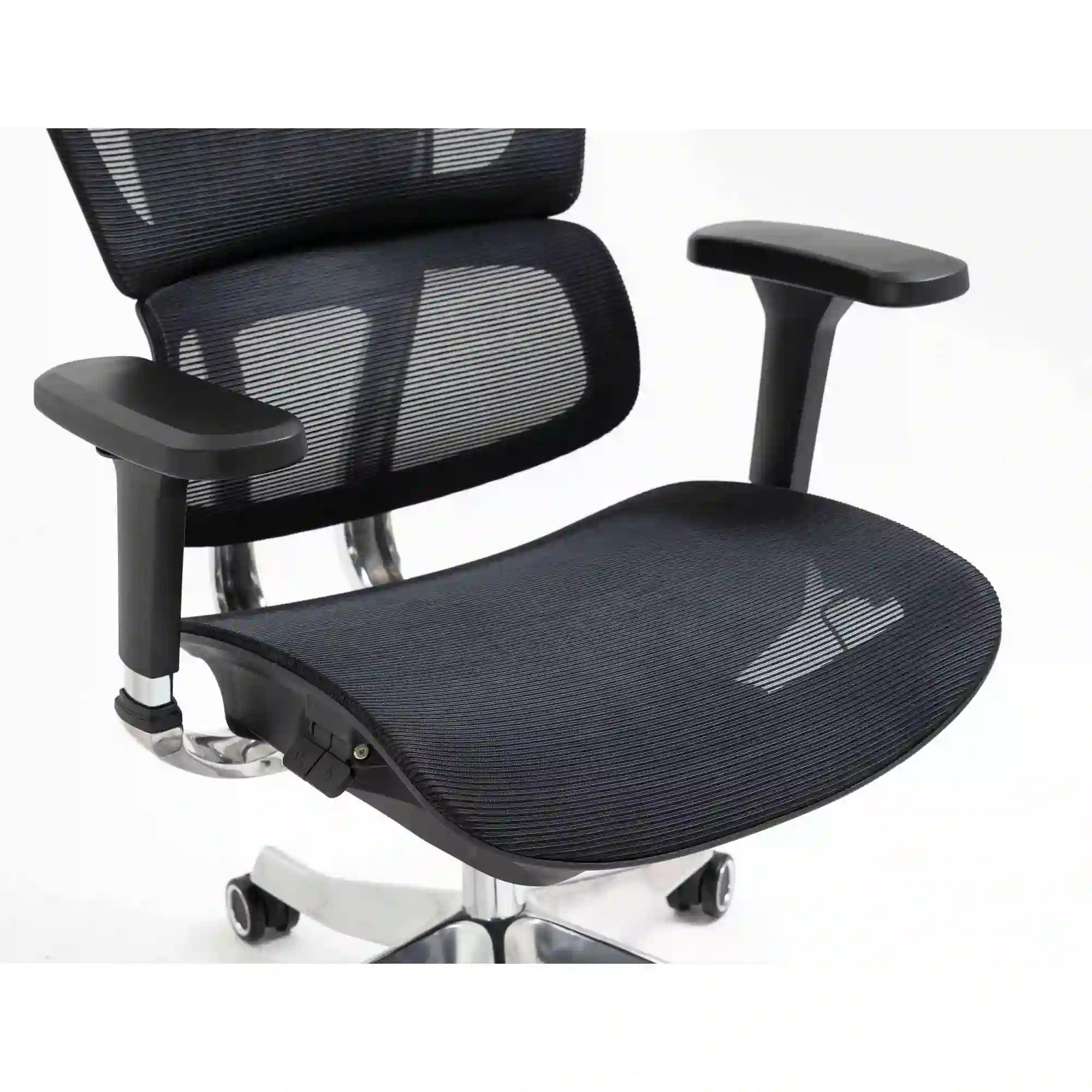 Scaun de birou WINNER LUX, negru/crom, plasa/metal, 64x51x114 cm