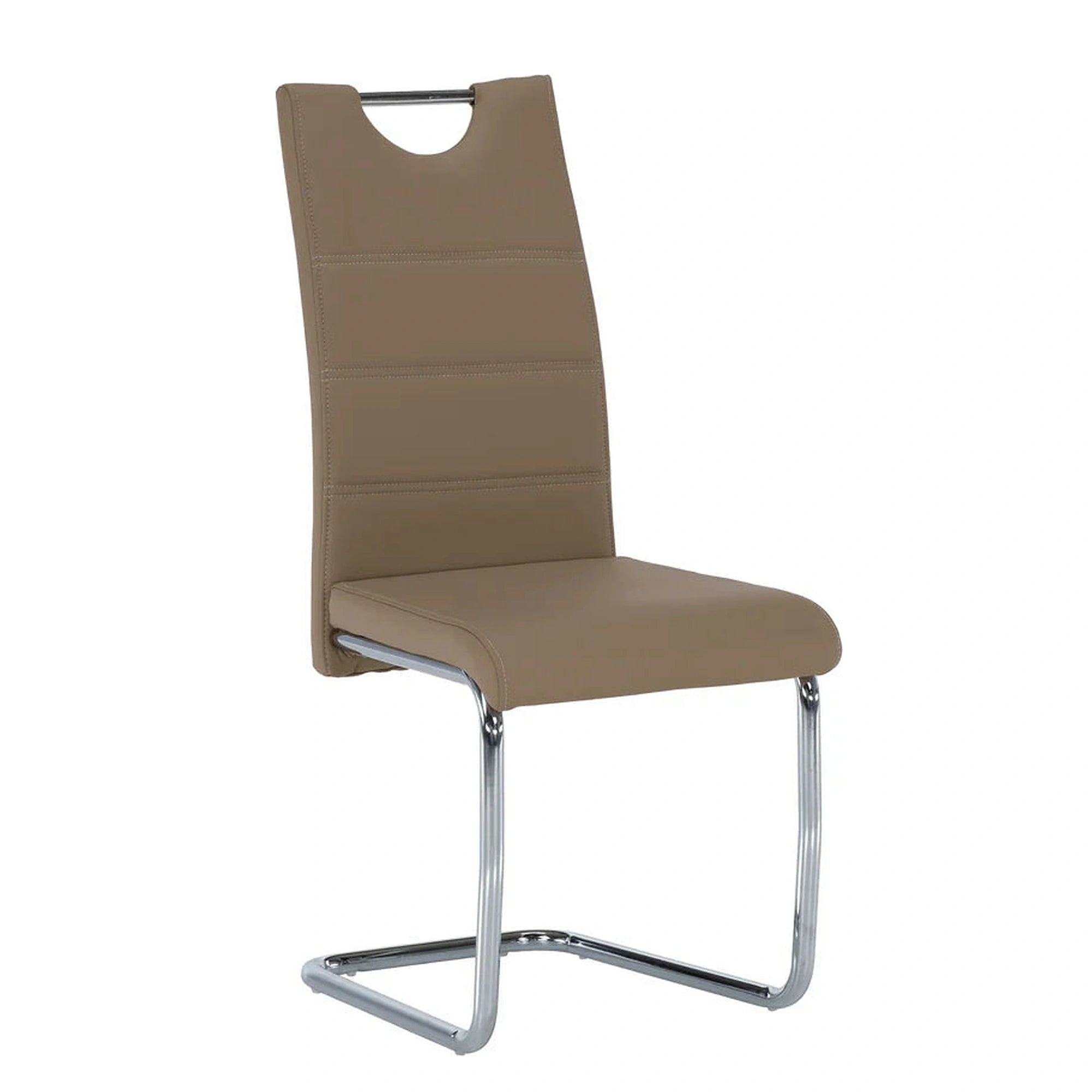Scaun de bucatarie ABIRA NEW, cappuccino/crom, piele ecologica/metal, 43x44x96 cm