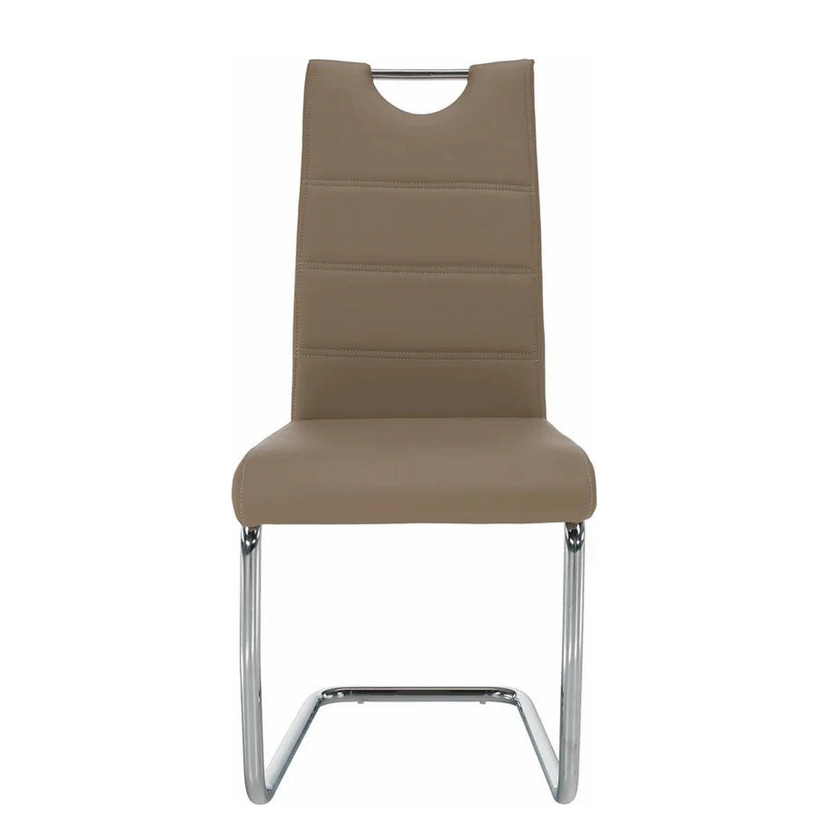 Scaun de bucatarie ABIRA NEW, cappuccino/crom, piele ecologica/metal, 43x44x96 cm