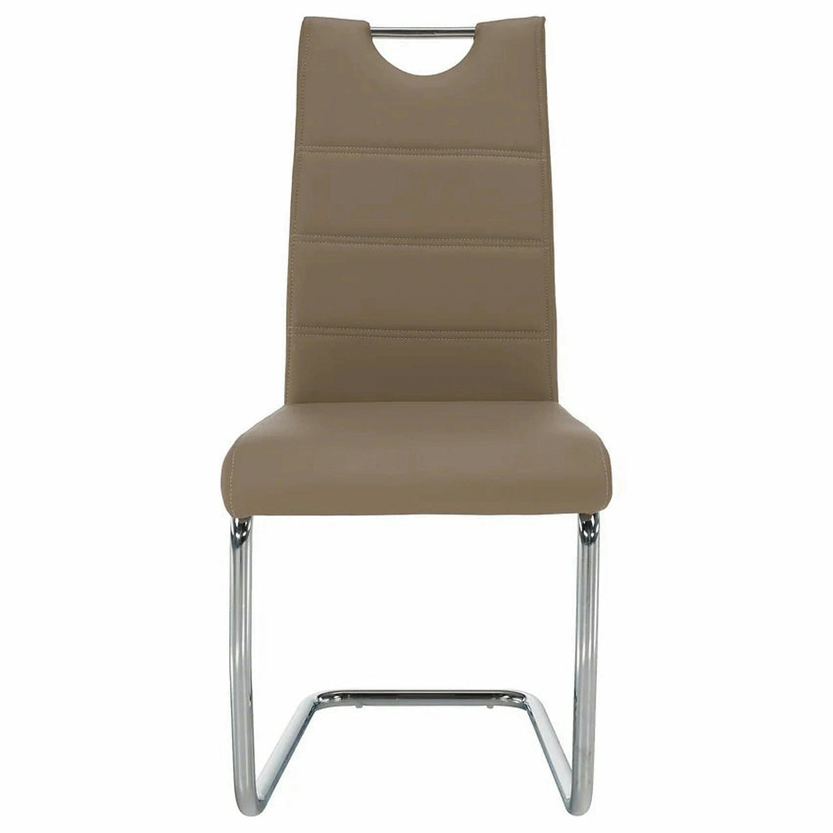 Scaun de bucatarie ABIRA NEW, cappuccino/crom, piele ecologica/metal, 43x44x96 cm