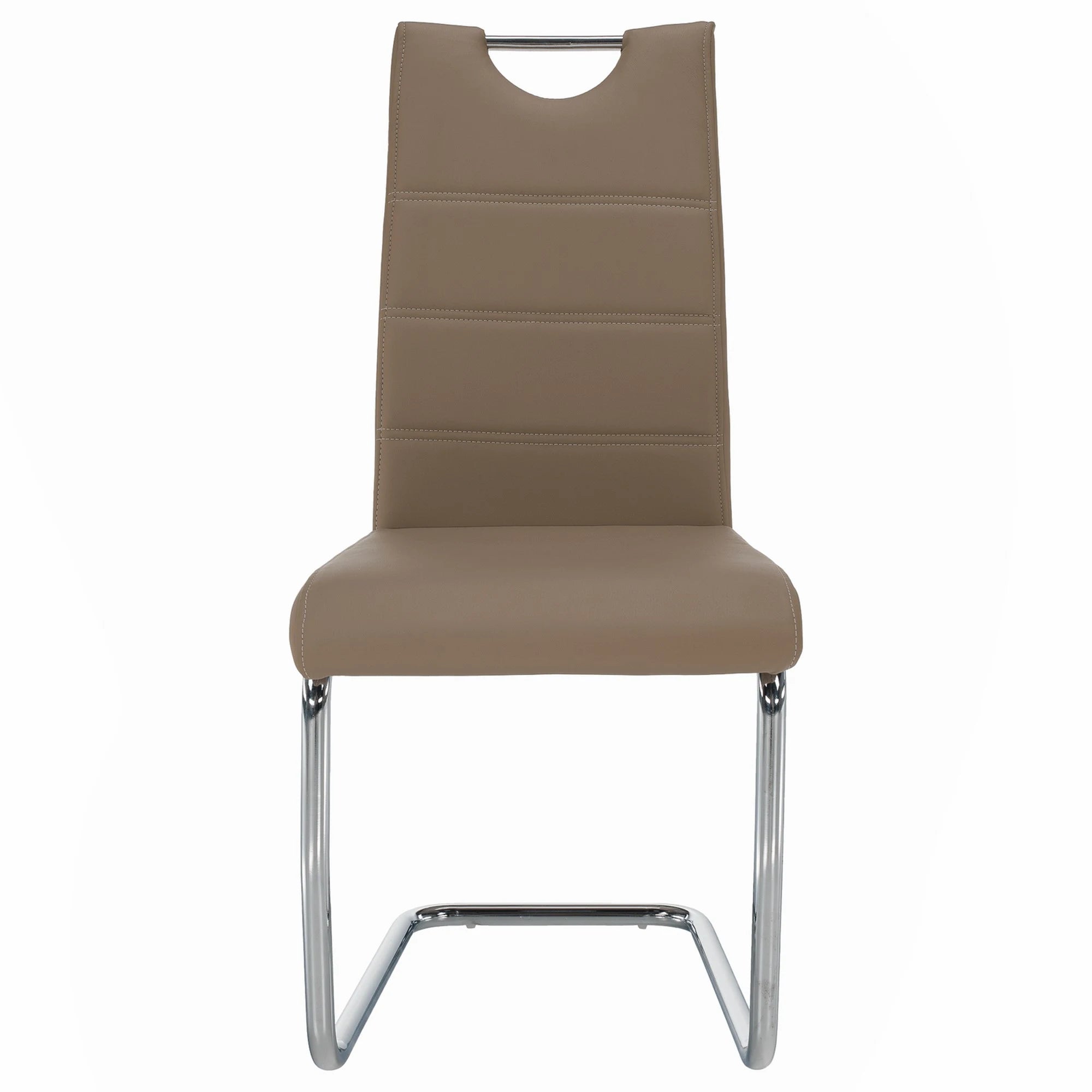 Scaun de bucatarie ABIRA NEW, cappuccino/crom, piele ecologica/metal, 43x44x96 cm