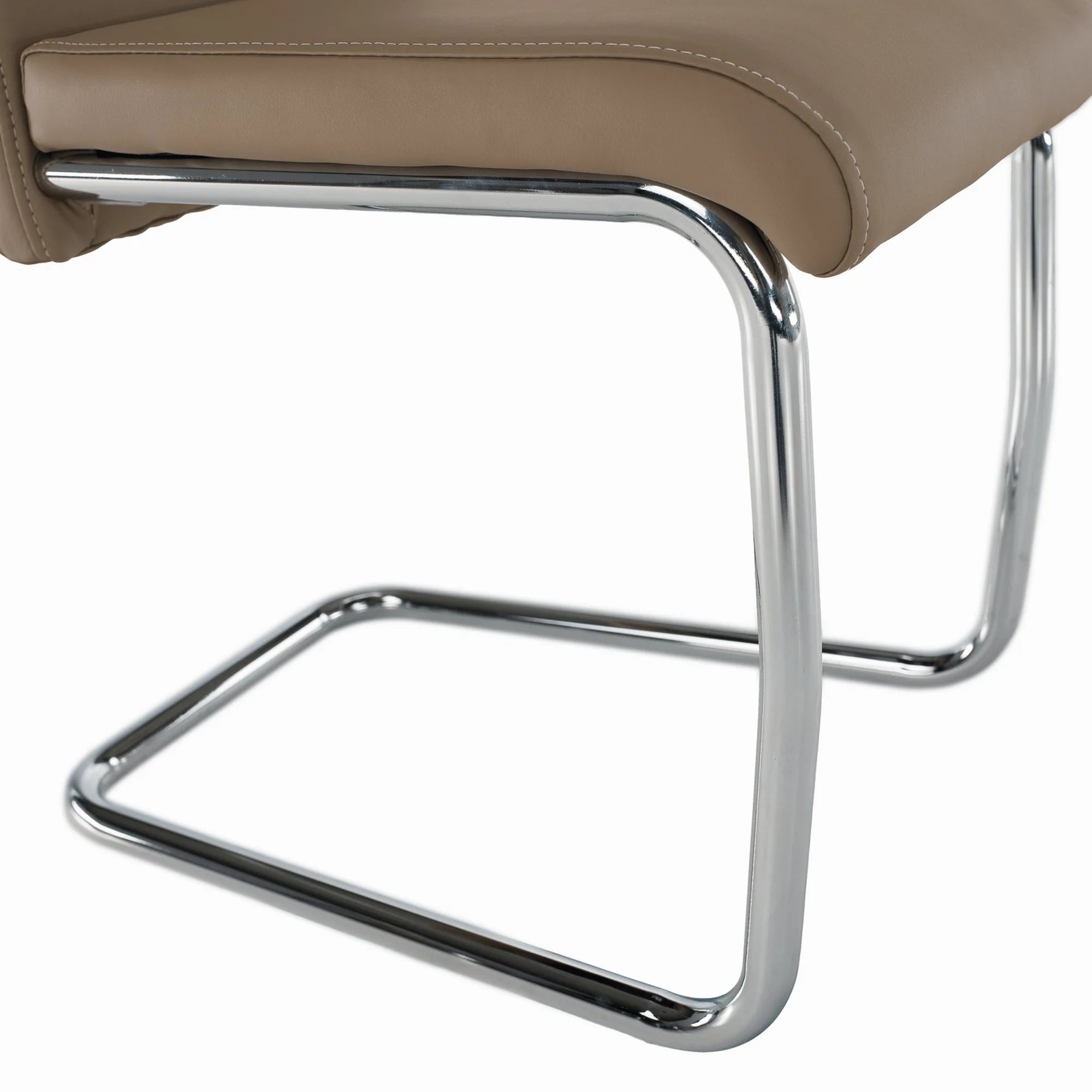 Scaun de bucatarie ABIRA NEW, cappuccino/crom, piele ecologica/metal, 43x44x96 cm