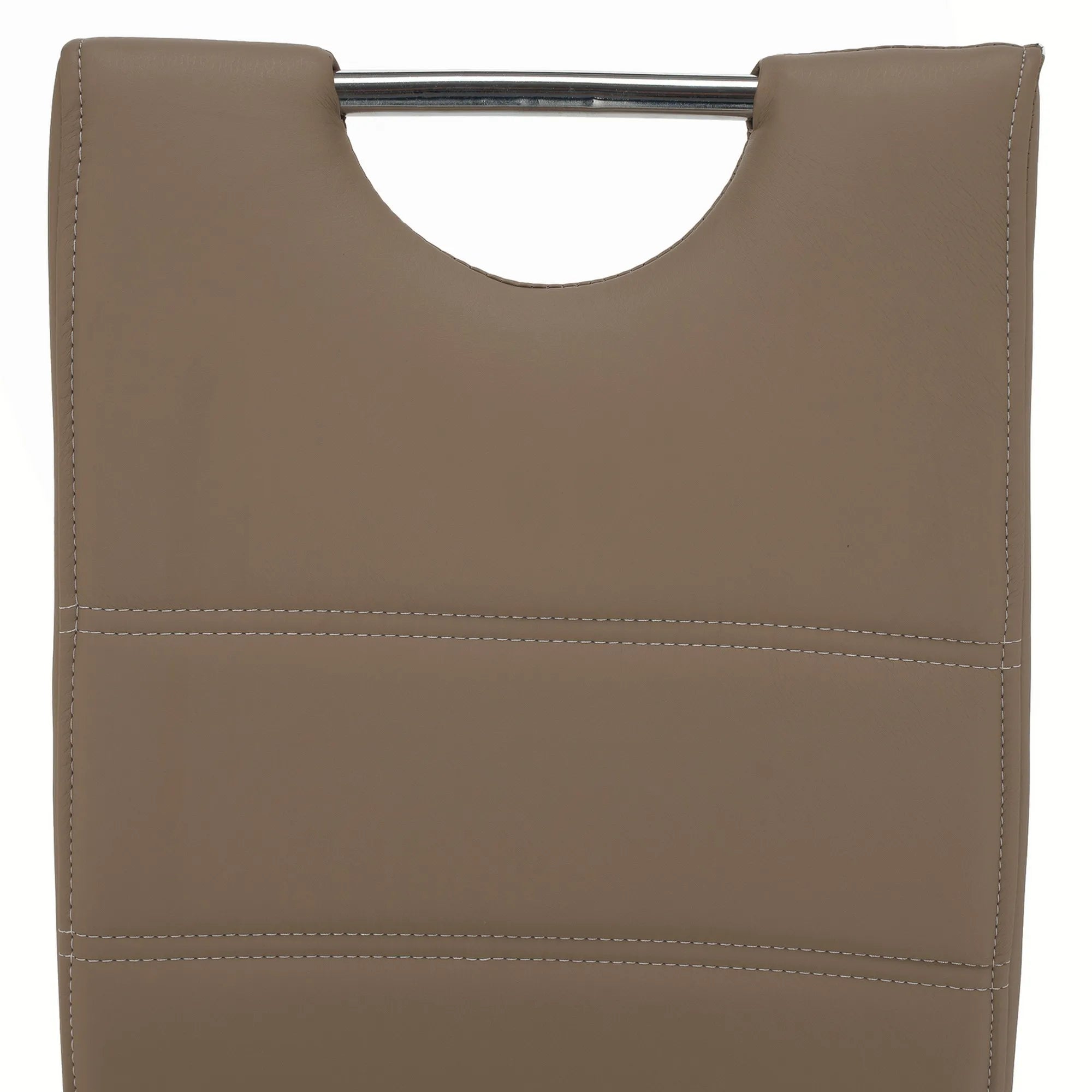 Scaun de bucatarie ABIRA NEW, cappuccino/crom, piele ecologica/metal, 43x44x96 cm