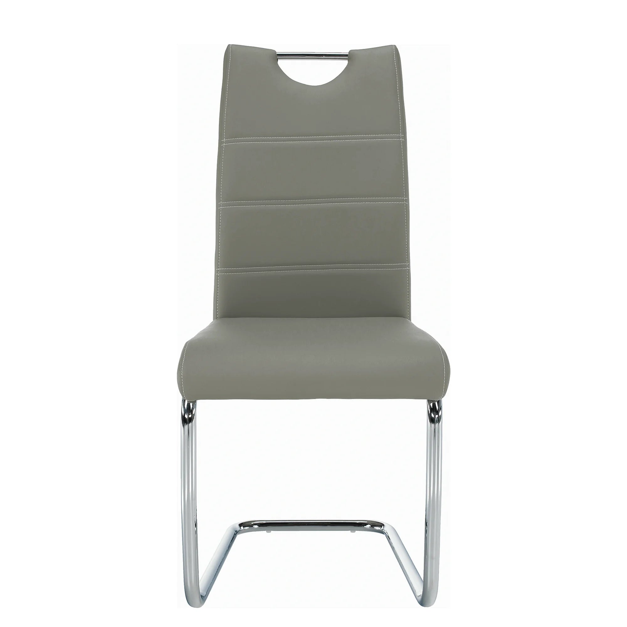 Scaun de bucatarie ABIRA NEW, gri deschis/crom, piele ecologica/metal, 43x44x96 cm